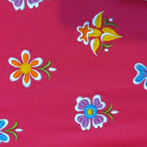 Bob Mackie embroidered Floral short sleeve cotton dress - Picture 3 of 5